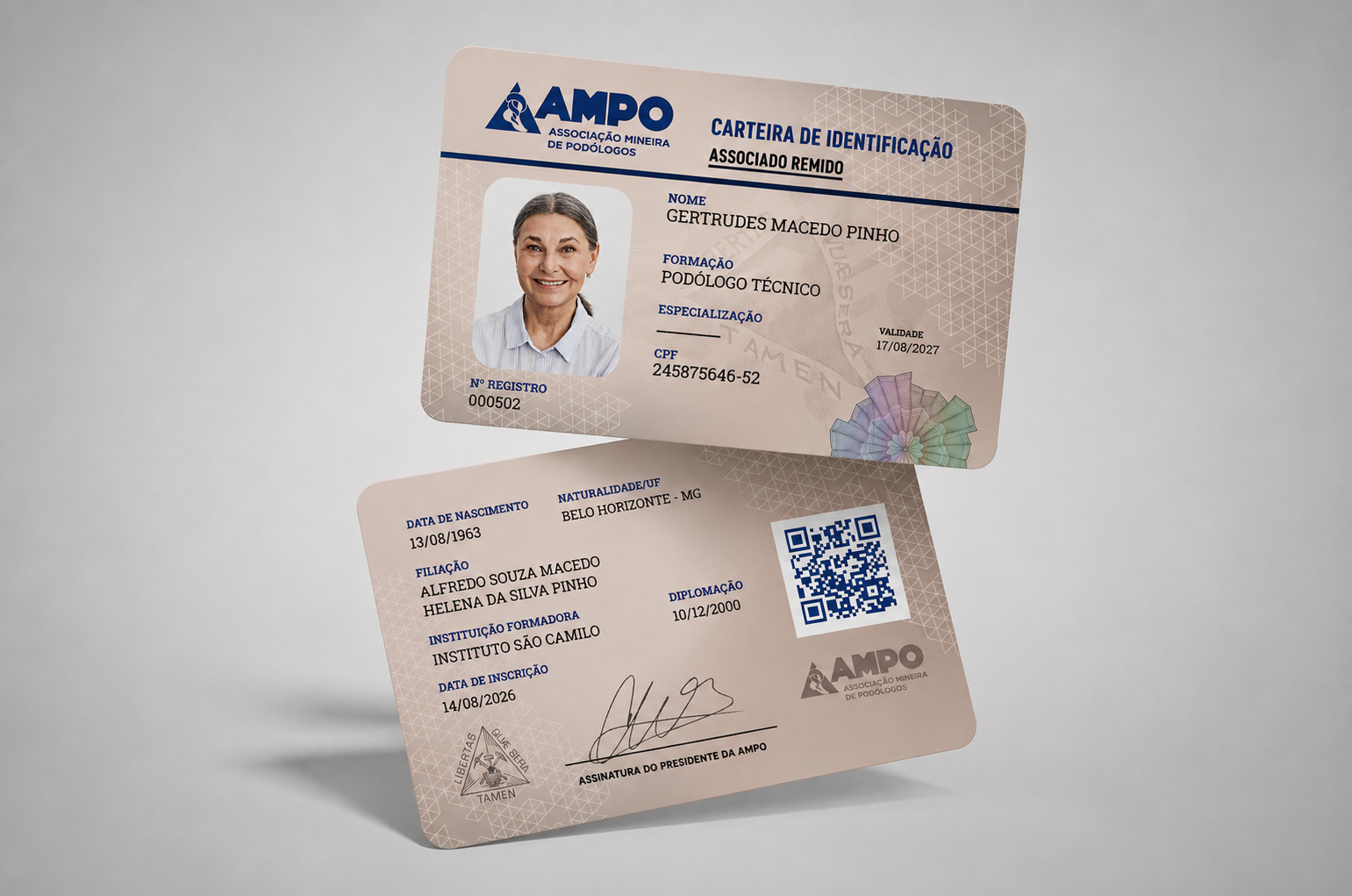 Carteirinha AMPO — Associado Remido